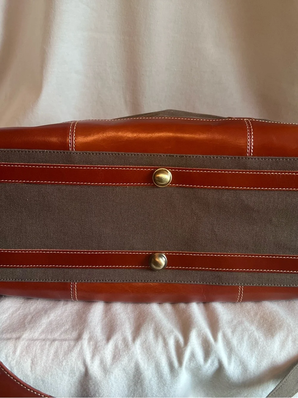 Army Green Canvas & Leather Weekender Bag